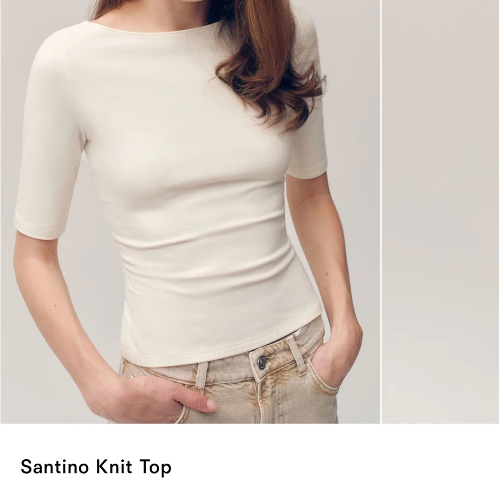 Reformation Santino Knit Top in Cream